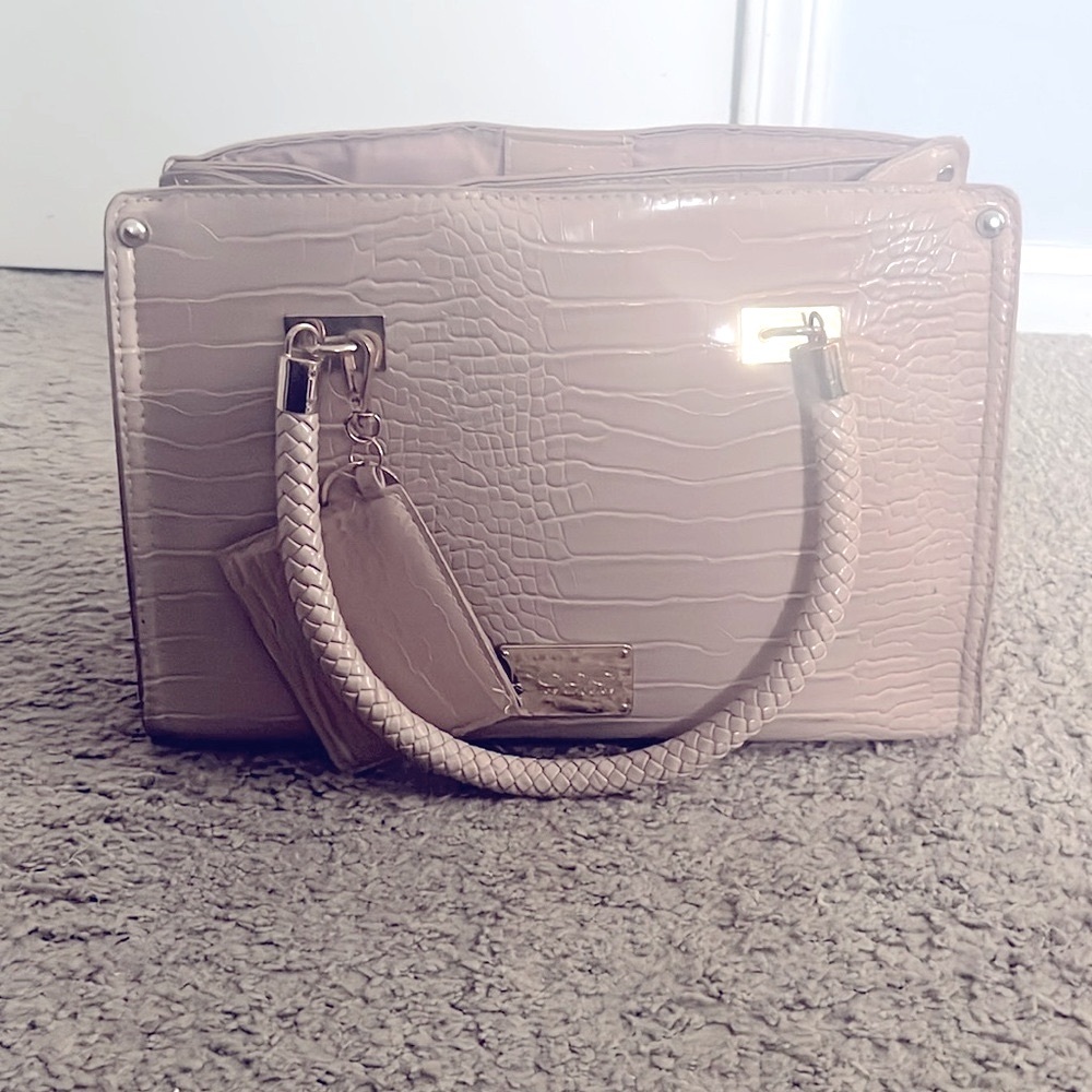 Bebe Bella Croco Satchel with Card Case Purse is not new. - Picture 9 of 13